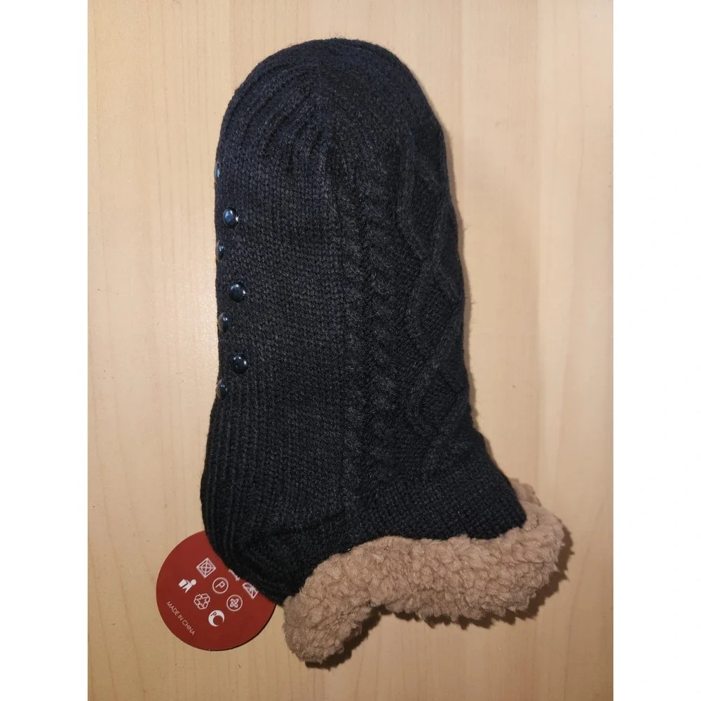 Olive Olivia Fuzzy Sweet Socks 2 Pair-Black & Navy Blue- One Size-NEW